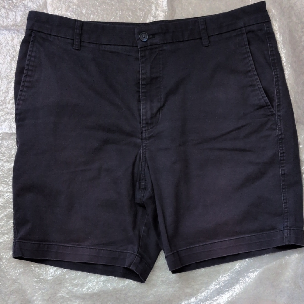 Chaps Blue Flat Front Shorts Tailored Cotton Blend
